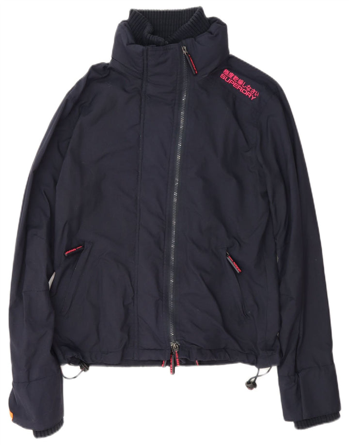 Superdry γυναικείο μπουφάν βροχής UK 14 Medium Navy Blue Nylon