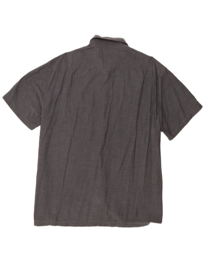 Hugo Boss Mens Short Sleeve Shirt XL Grey Cotton