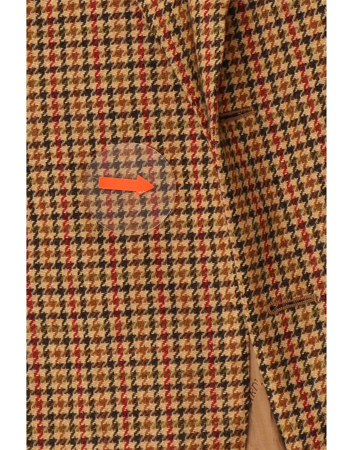 Giacca blazer da uomo Trussardi IT 50 Large in lana pied de poule marrone
