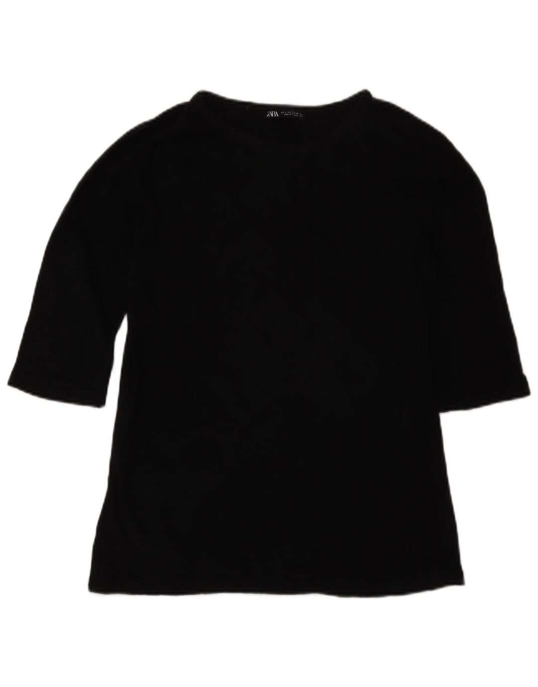 Zara Dame Top 3/4 ærme UK 10 Lille Sort