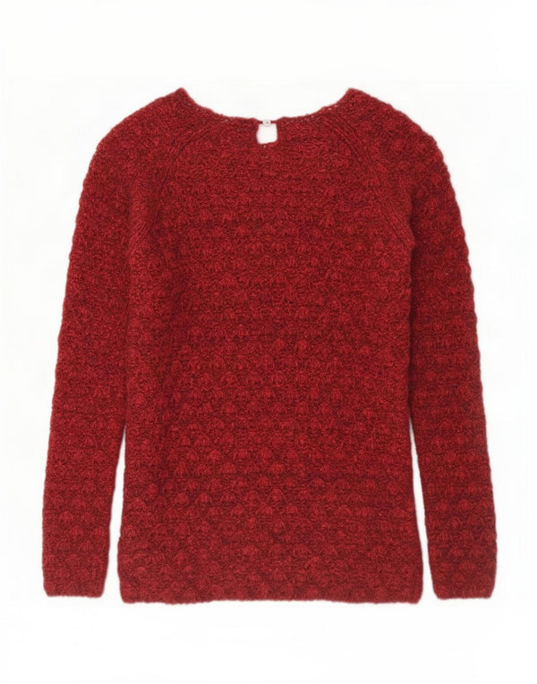 Zara Girls Regular Boat Neck Jumper Sweater 11-12 År Rød Bomuld