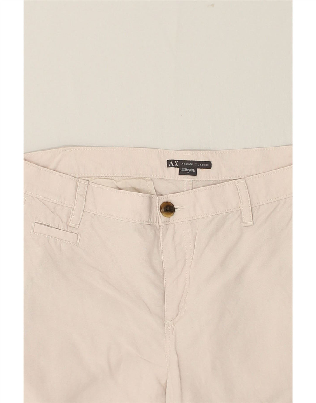 ARMANI EXCHANGE Womens Slim Chino Trousers W28 L30 Beige Lyocell | Vintage Armani Exchange | Thrift | Second-Hand Armani Exchange | Used Clothing | Messina Hembry 