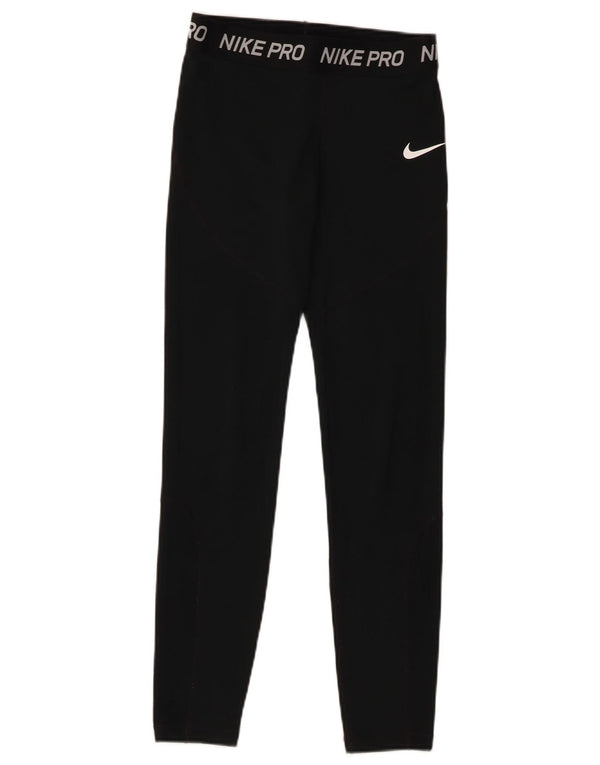 Leggings Nike Dri Fit Graphic para meninas de 12 a 13 anos, grandes, pretas, poliéster