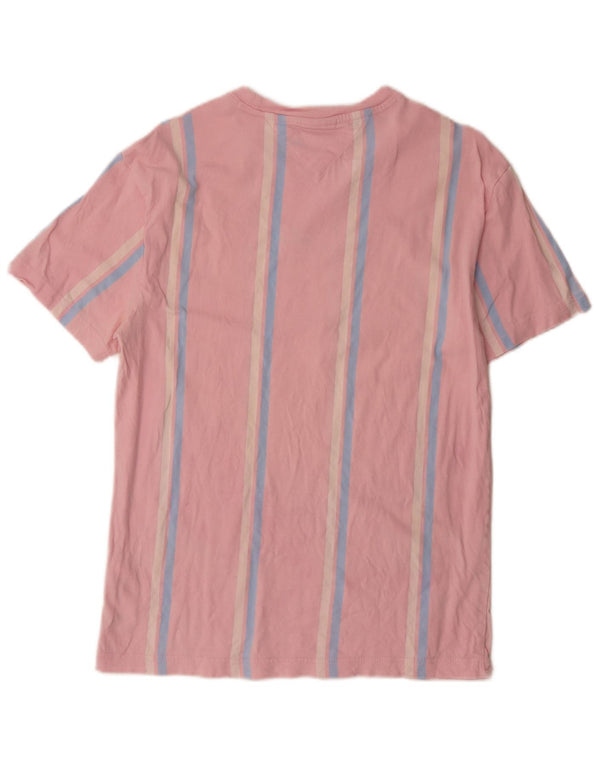 Tommy Hilfiger T-shirt graphique pour homme en coton rayé rose petit