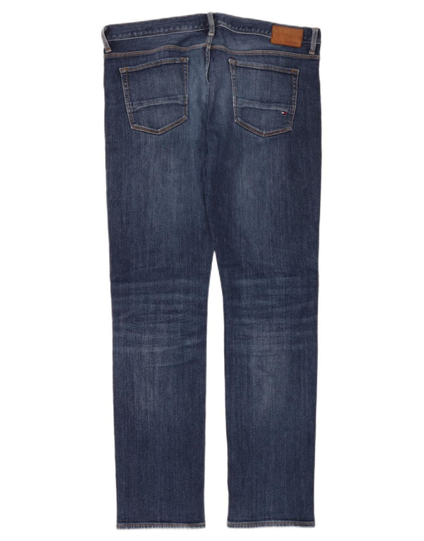 Tommy Hilfiger Mens Denton Distressed Straight Jeans W36 L34 Plavi pamuk