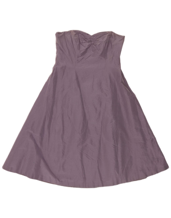 Coast Womens Strapless Dress UK 14 Medium Purple Cotton
