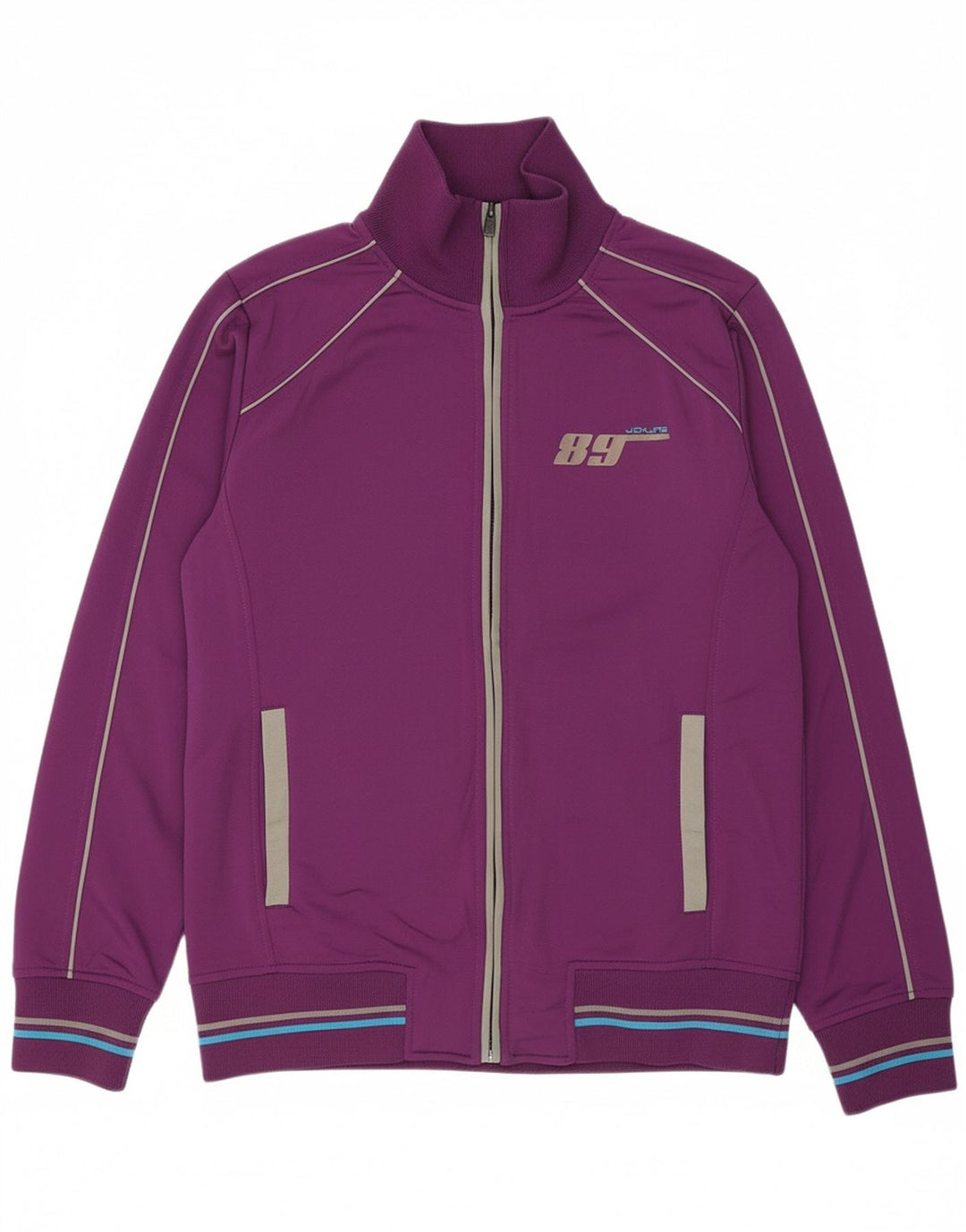 JACK & JONES Mens Graphic Tracksuit Top Jacket Large Purple Polyester