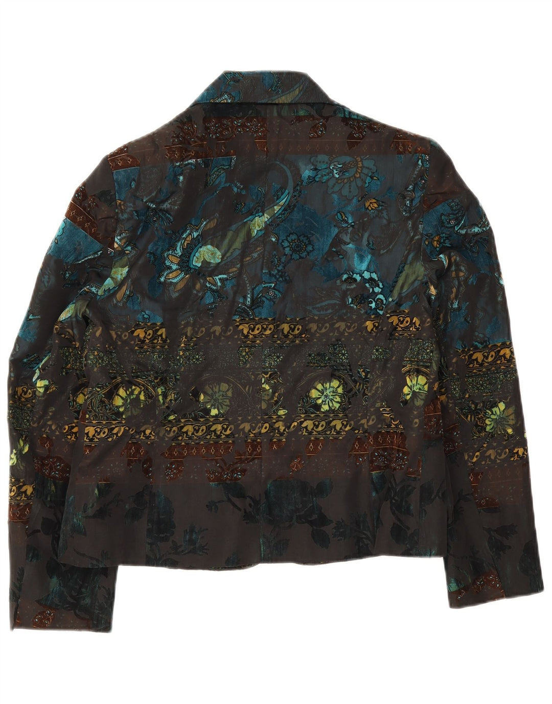 Vogue Chaqueta Blazer de 3 Botones para Mujer Reino Unido 44 Grande Multicolor Floral