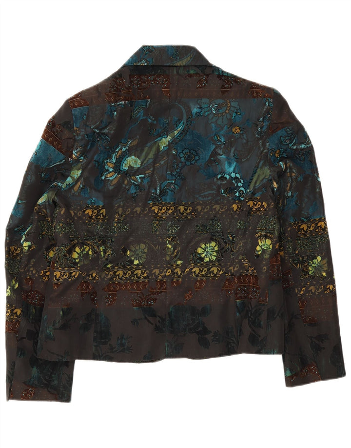 Vogue Chaqueta Blazer de 3 Botones para Mujer Reino Unido 44 Grande Multicolor Floral