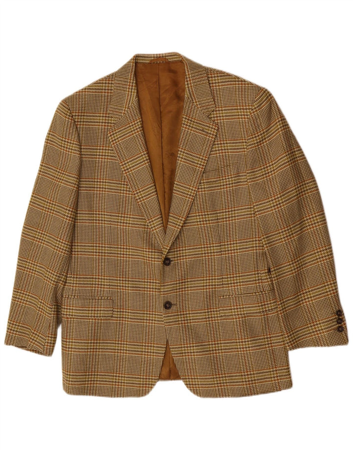 Giacca blazer da uomo a 2 bottoni Henry Cottons IT 50 grande pied de poule marrone