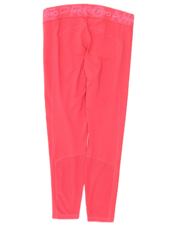 Nike Dame Dri Fit Grafiske Capri Leggings UK 14 Large Pink Polyester