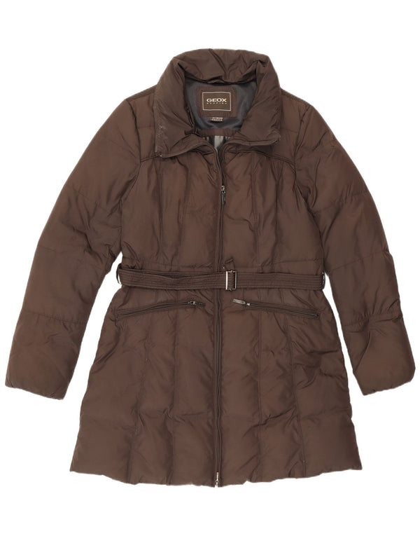 Geox Womens Padded Coat UK 14 Large Brown Polyester