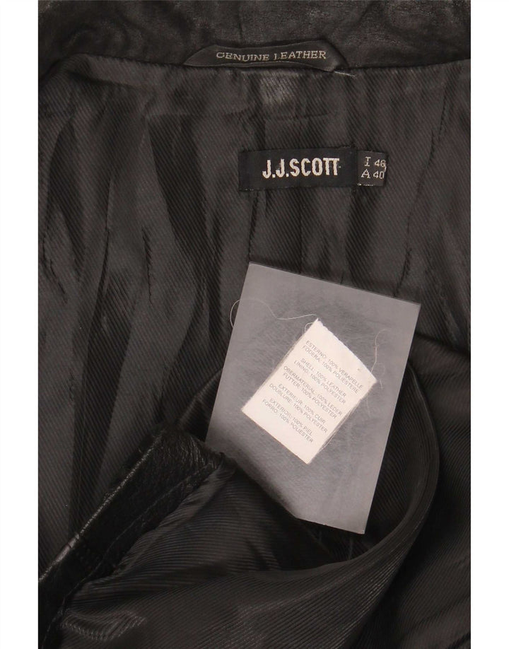 Giacca blazer in pelle da donna a 2 bottoni J.J.Scott IT 46 Large Nera