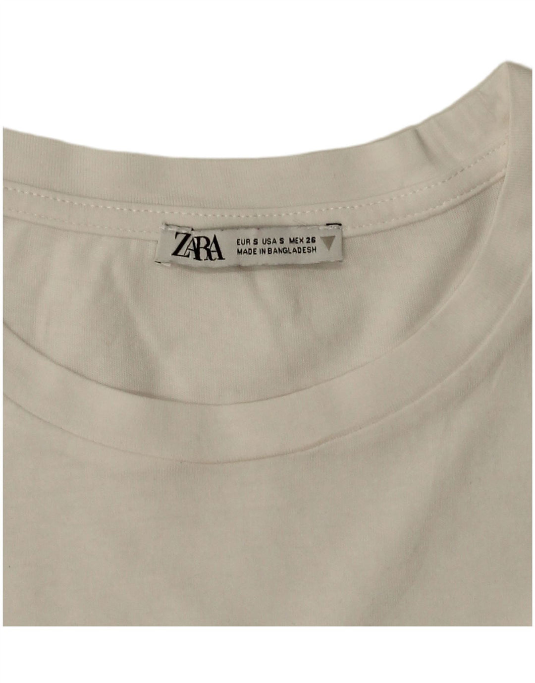 Zara T-shirt court surdimensionné pour femme UK 10 Petit Blanc