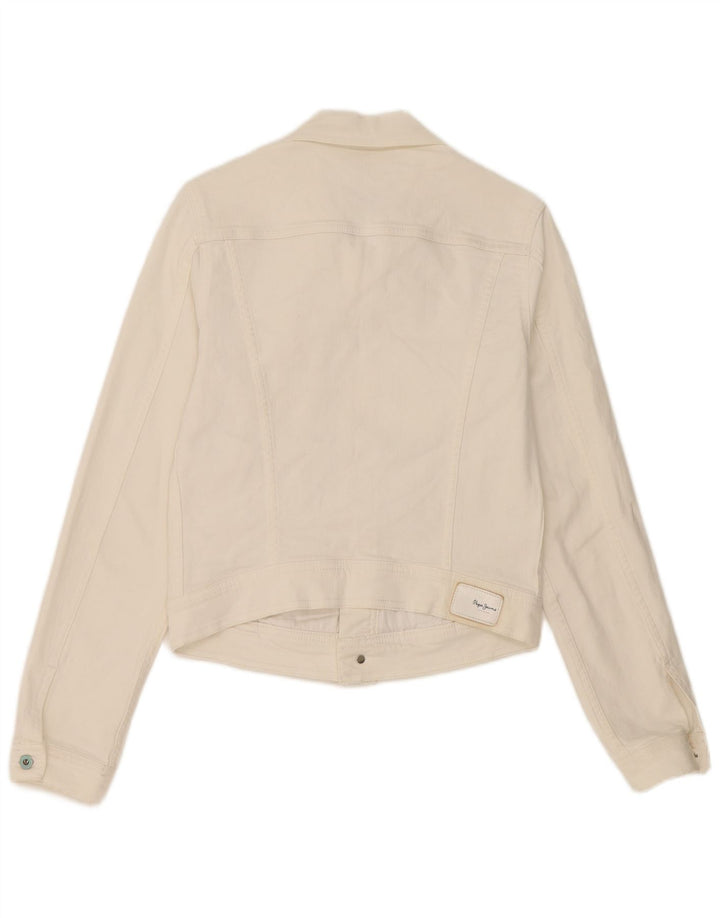 Giacca in denim corta da donna PEPE Jeans UK 10 piccola bianca