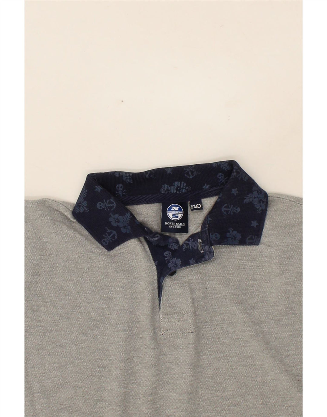 NORTH SAILS Boys Polo Shirt 9-10 Years Grey Cotton Vintage North Sails and Second-Hand North Sails from Messina Hembry 