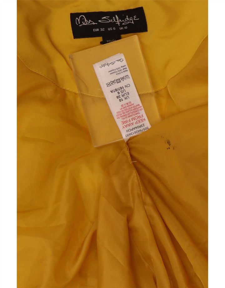 Miss Selfridge Womens Hooded Oversized Padded Jacket UK 10 Small Yellow