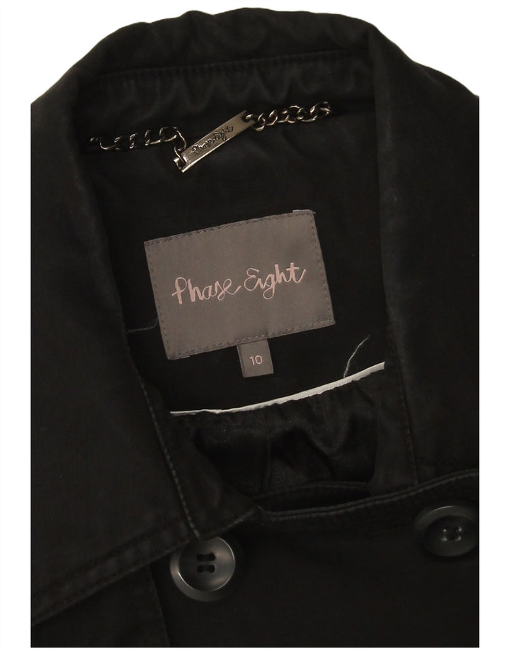 Phase Eight Womens Military Trench Coat UK 10 Small Black