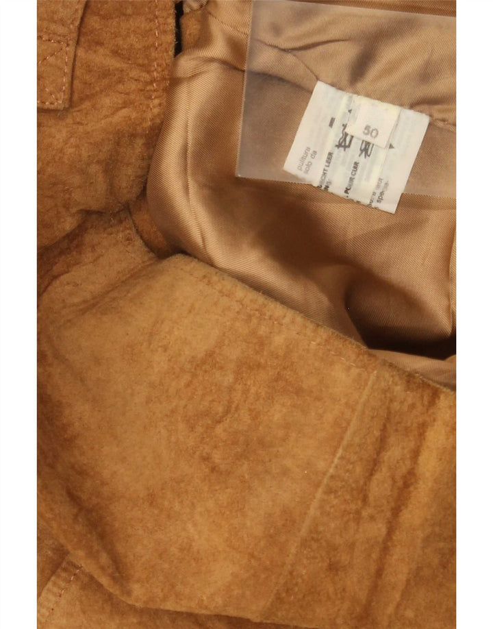 Vintage Herren Wildlederjacke IT 50 Großes Beige Leder