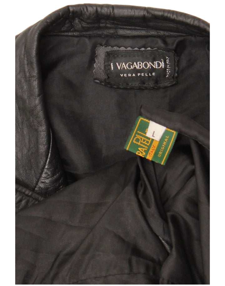 Vagabond Womens Leather Jacket UK 16 Large Black Leather