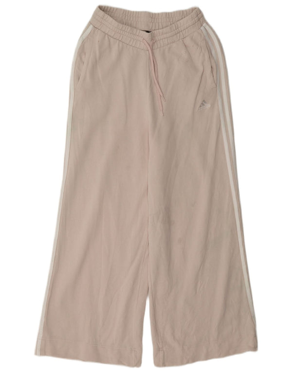 Calça de treino feminina Adidas com perna larga Reino Unido 8/10 pequeno algodão rosa