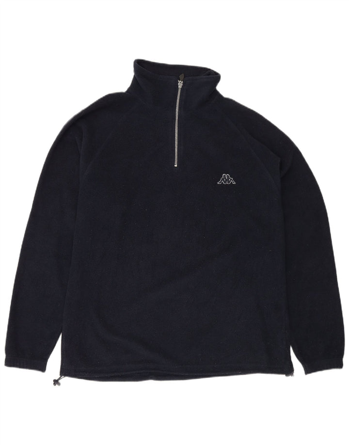 Kappa Mens Zip Neck Fleece Jumper Medium Navy Blue Polyester Sports