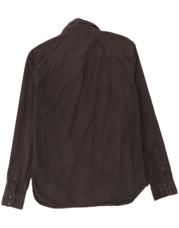 ALL SAINTS Mens Military Shirt Medium Black Cotton
