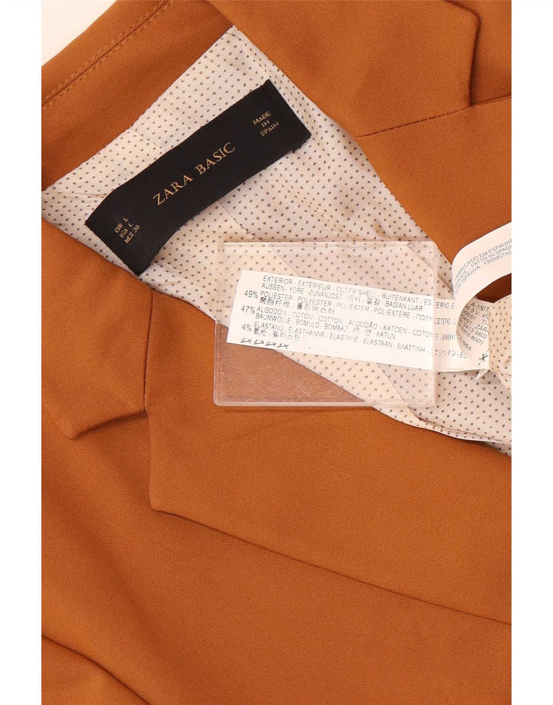 Blazer pentru femei Zara cu 1 nasture UK 14, mare, bej, poliester