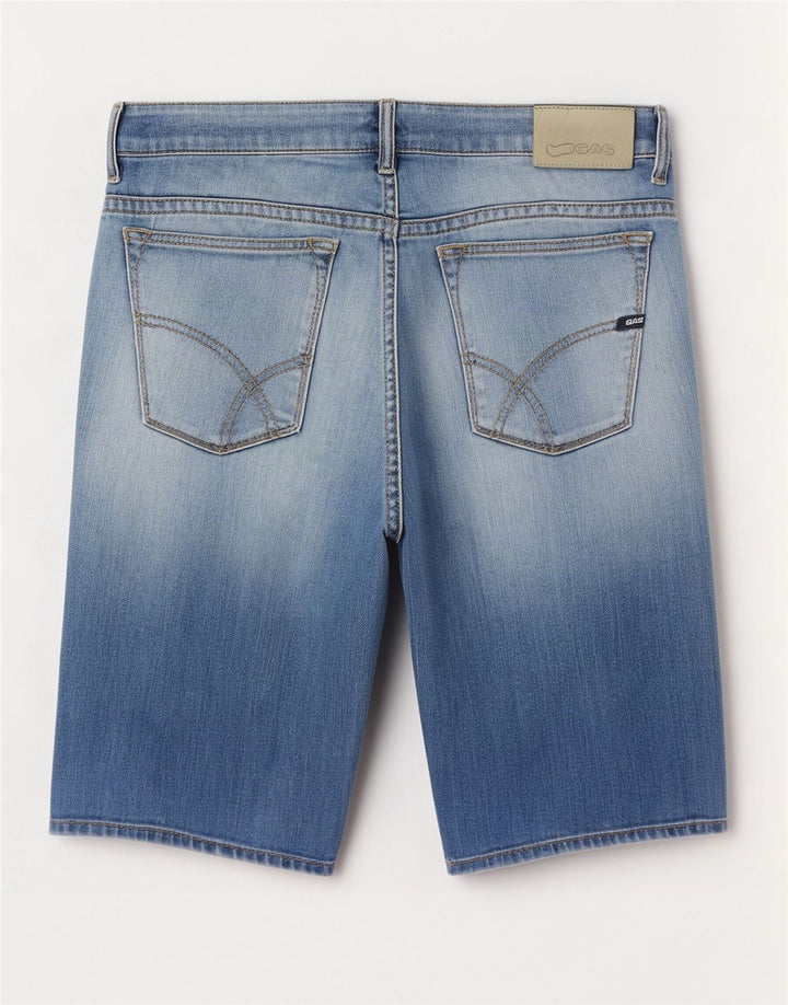 Gas Mens Denim Shorts W33 Medium Blue Cotton