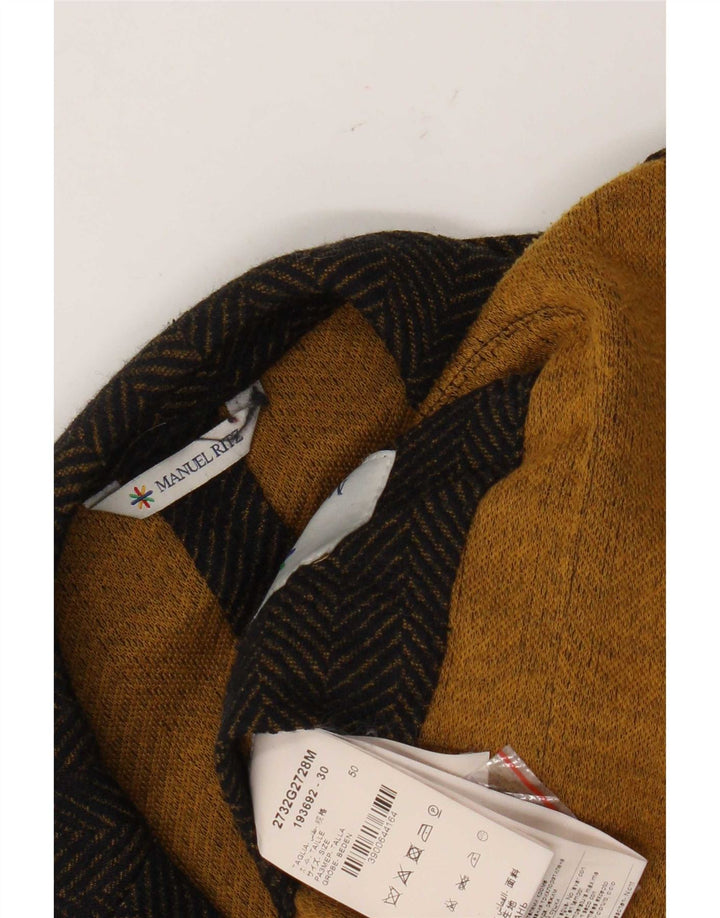 Jaqueta blazer masculina de 3 botões Manuel Ritz IT 50 grande espinha de peixe preta