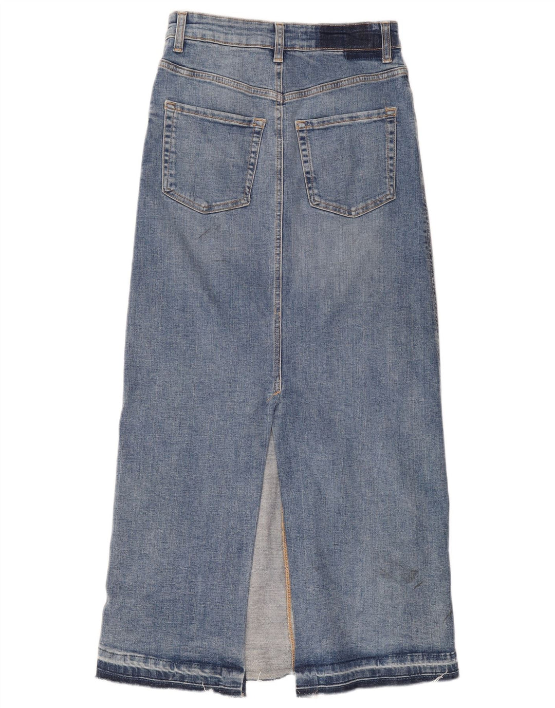 Zara Womens Midi Denim Skirt Small W26 Blue Cotton