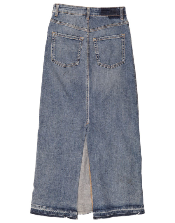 Zara Mujer Falda Vaquera Midi Small W26 Algodón Azul