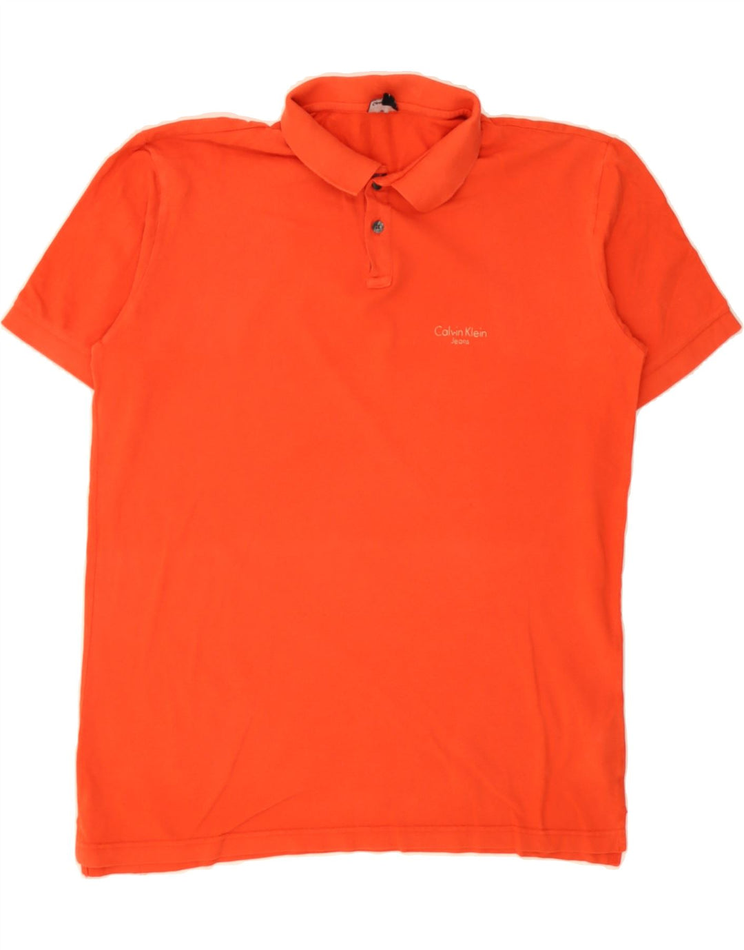 CALVIN KLEIN Mens Polo Shirt Large Orange Cotton Vintage Calvin Klein and Second-Hand Calvin Klein from Messina Hembry 