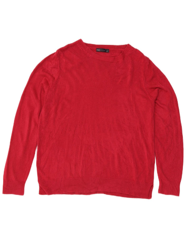 Maglione da donna Marks & Spencer con scollo a barca UK 18 XL Acrilico rosa