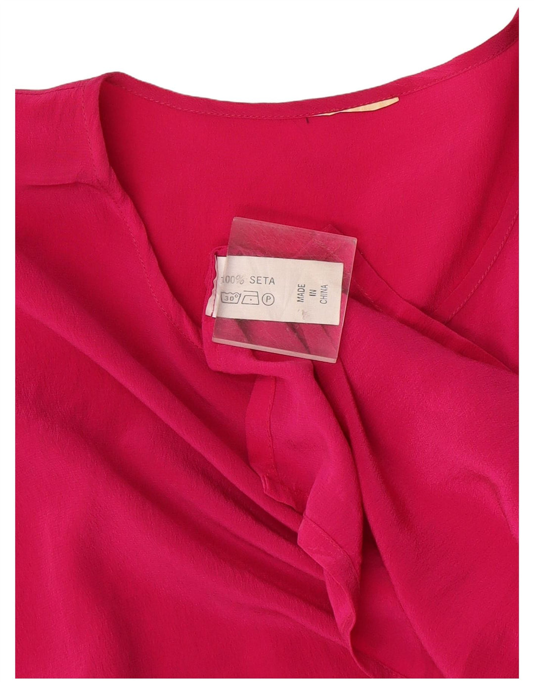 Vintage Womens Blouse Top UK 16 Large Pink Silk