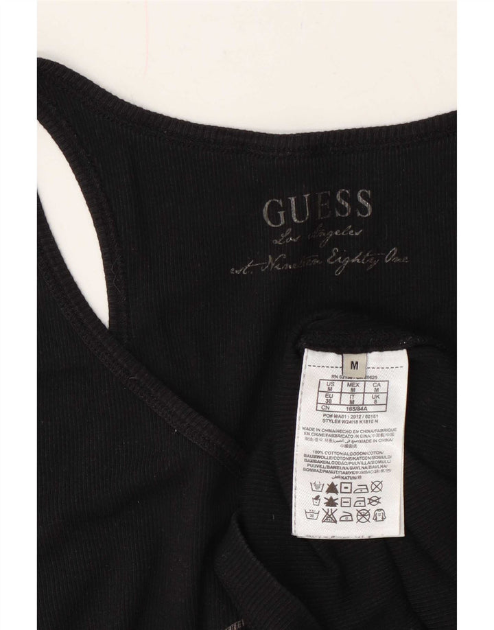 Guess Kvinders Grafisk Vest Top UK 8 Small Black Bomuld