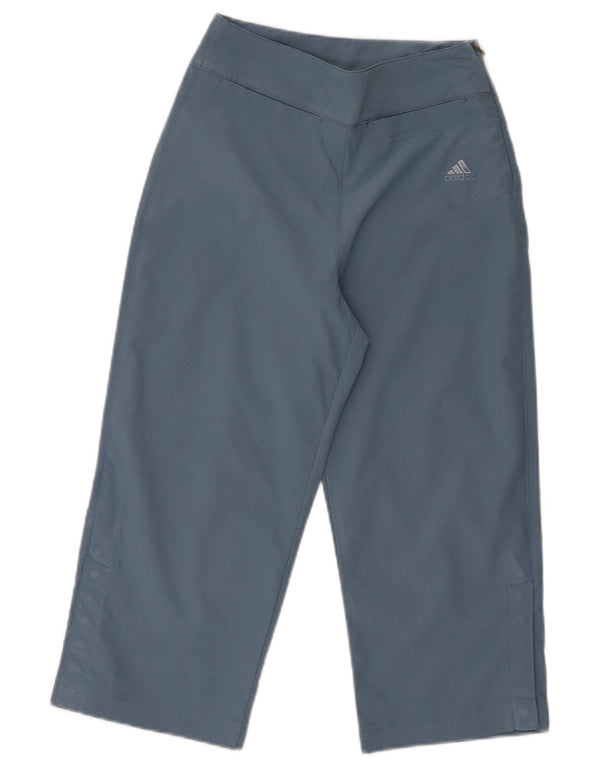 Adidas Pantalones capri rectos para mujer UK 8 Small W26 L19 Poliéster azul