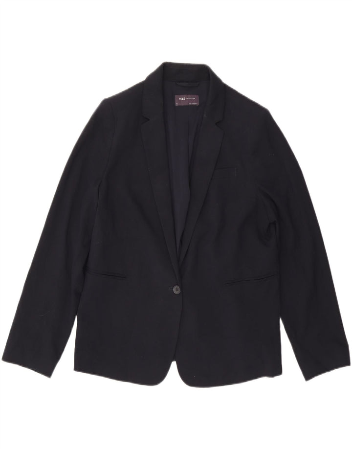 Giacca blazer a 1 bottone Marks & Spencer da donna UK 14 grande blu navy
