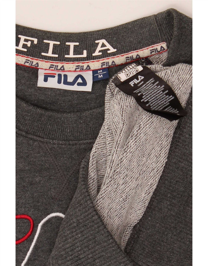 Męska bluza z grafiką Fila, średnioszara, bawełniana w plamki