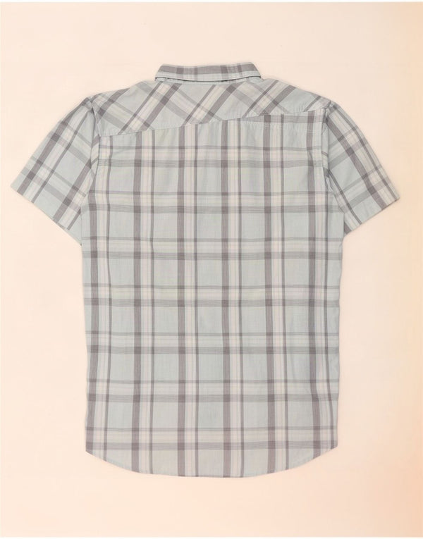 Oakley Mens Short Sleeve Shirt Medium Blue Check Cotton