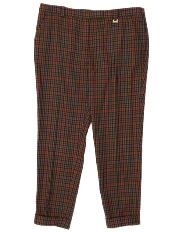 Luisa Spagnoli Γυναικείο Slim Cropped Παντελόνι IT 48 XL W36 L27 Khaki Gingham
