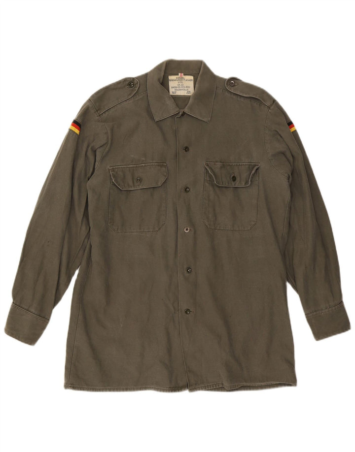 Vintage Mens Military Shirt Size 39/40 Medium Khaki