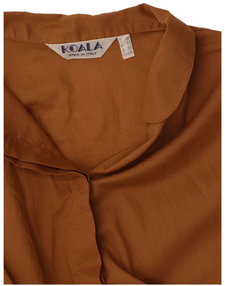 Vintage Womens Short Sleeve Shirt Blouse IT 42 Medium Brown