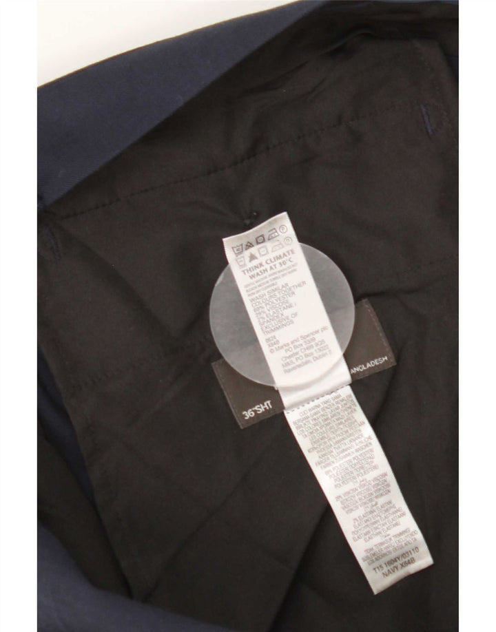 Marks & Spencer Womens Regular Fit Suit Trousers W36 L29 Navy Blue