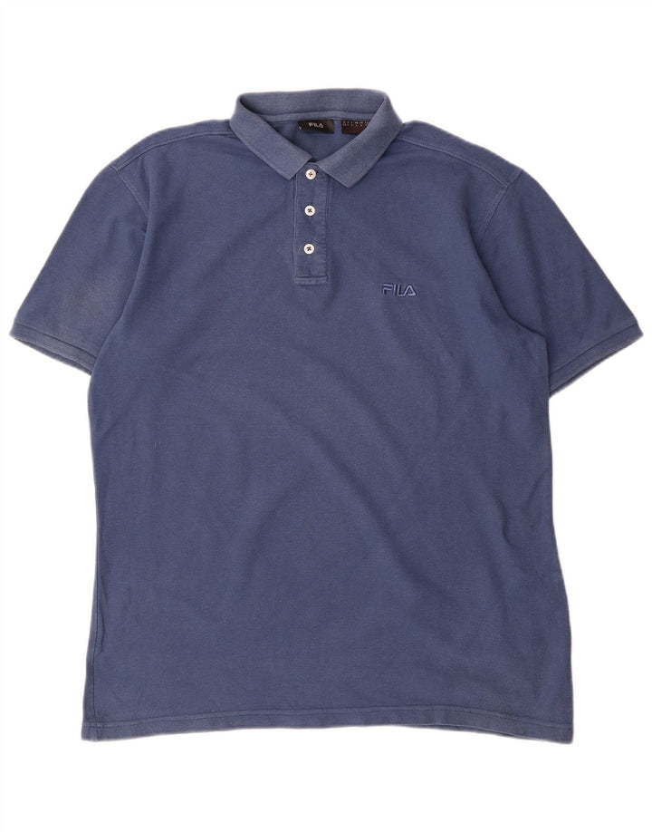 FILA Mens Polo Shirt Large Navy Blue Cotton