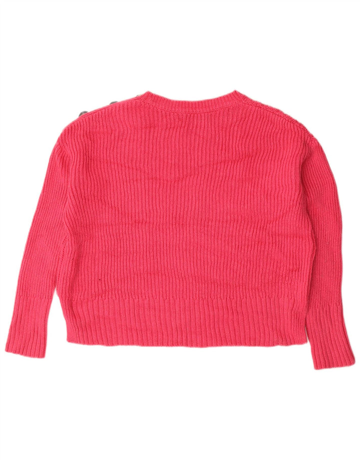 Marks & Spencer Womens Oversized Boat Neck Jumper Sweater UK 12 Medium Pink