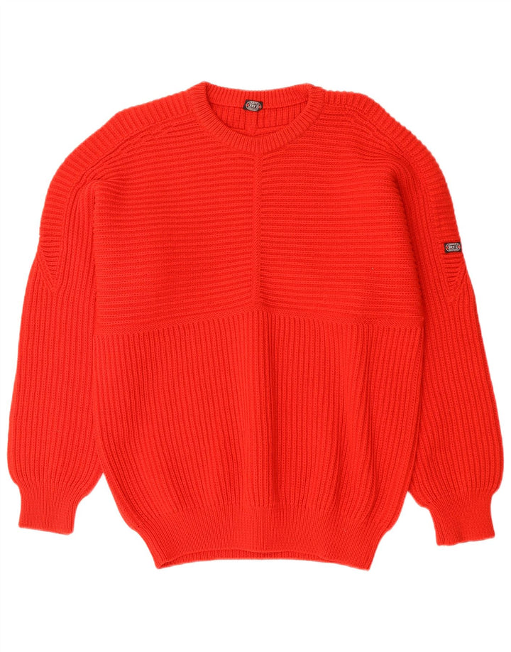 VINTAGE Mens Boat Neck Jumper Sweater Medium Red