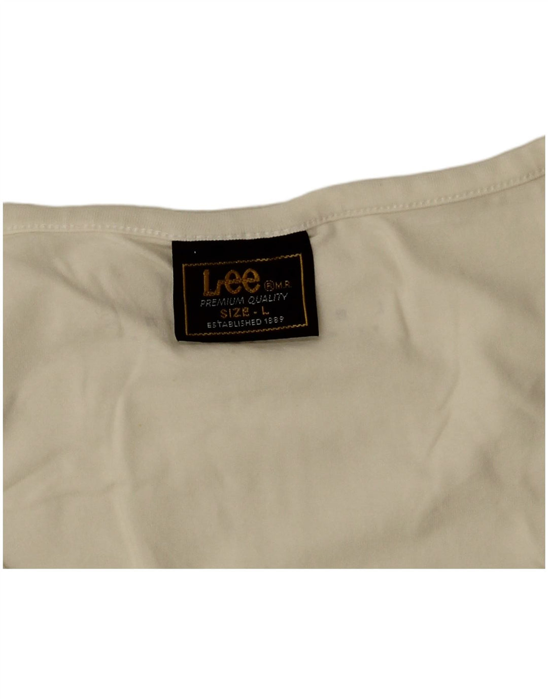 Lee Womens Crop Vest Top UK 14 Large Off White Cotton