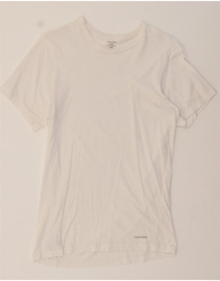 CALVIN KLEIN Mens T-Shirt Top Small White Cotton Vintage Calvin Klein and Second-Hand Calvin Klein from Messina Hembry 