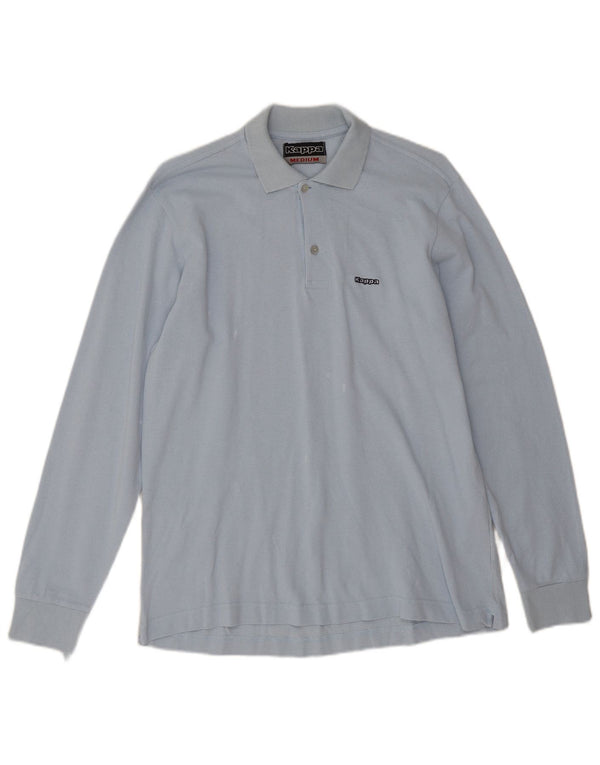 Kappa Mens Long Sleeve Polo Shirt Medium Blue Cotton